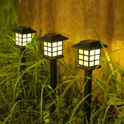 Lampe solaire à planter pour allée jardin – Éclairage extérieur automatique et écologique – Ambiance chaleureuse sans fil