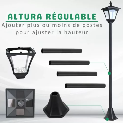 Lanterne extérieure sur pied pour jardin