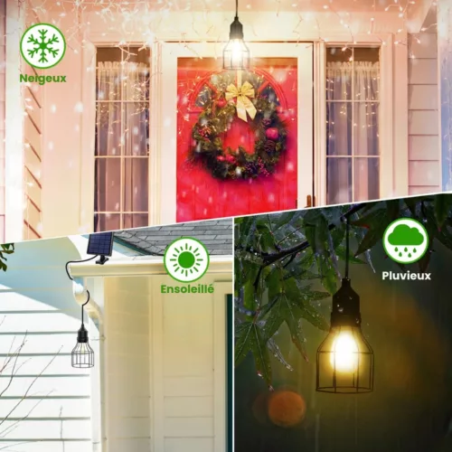 Lanterne solaire extérieure à suspendre – Ambiance chaleureuse et éclairage éco-responsable pour vos soirées jardin