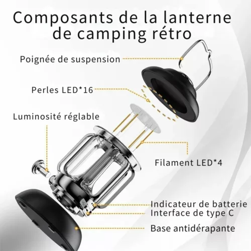 Lanternes extérieures rechargeables usb étanches – Éclairez vos nuits en plein air avec une lumière puissante et résistante à l’eau