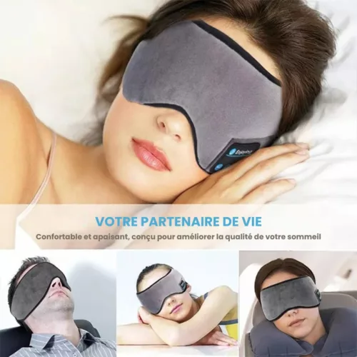Masque de sommeil voyage avec bouchons d’oreilles – Repos total en avion, train ou hôtel – Sommeil profond garanti