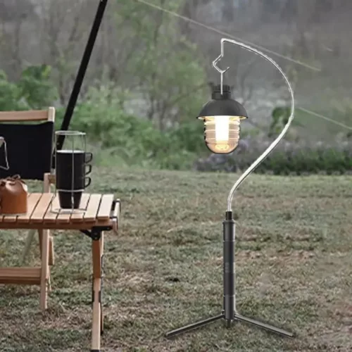 Mini trépied réglable lampe camping – Éclairage stable en plein air, léger et compact pour bivouac