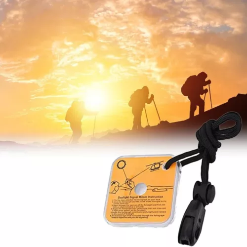 Miroir de signalisation randonnée survie – Compact et ultra-réfléchissant pour se faire repérer en urgence en pleine nature