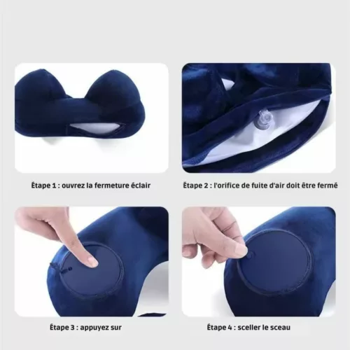 Oreiller de nuque gonflable pour voyage longue distance – Confort ergonomique et compact pour des trajets sans douleur
