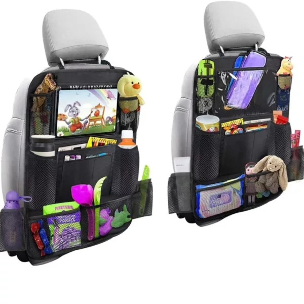 Organisateur de siège arrière pour voiture enfant – Rangement pratique et gain de place pour trajets sans désordre