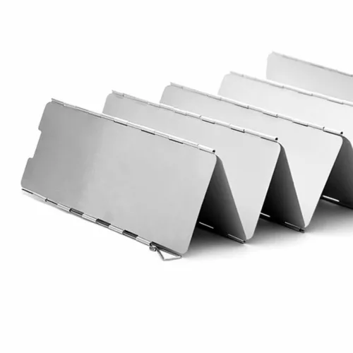 Pare-vent aluminium pliable réchaud – Cuisson efficace en plein air, coupe-vent compact pour bivouac et camping