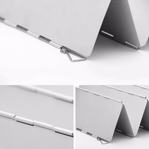 Pare-vent aluminium pliable réchaud – Cuisson efficace en plein air, coupe-vent compact pour bivouac et camping