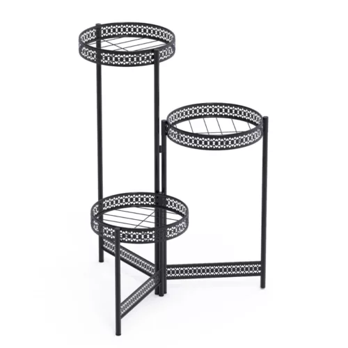 Porte-plantes extérieur en métal pliable – Design élégant, gain de place, parfait pour balcon ou terrasse