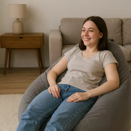 Pouf extérieur déhoussable tissu recyclé – Confort durable et éco-responsable pour jardin et terrasse