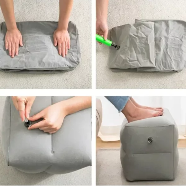 Repose-pieds gonflable pour train et avion – confort ultime en voyage, jambes légères et reposées