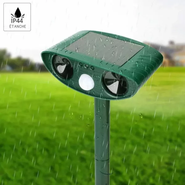Répulsif chat à ultrasons extérieur solaire – Protège efficacement jardin et terrasse sans produits chimiques