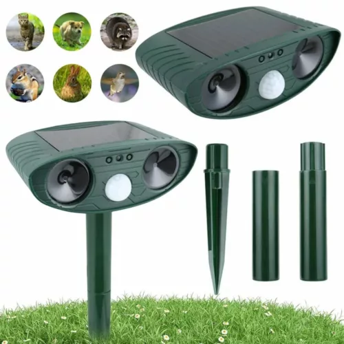 Répulsif chat à ultrasons extérieur solaire – Protège efficacement jardin et terrasse sans produits chimiques