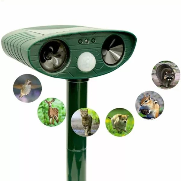 Répulsif chat à ultrasons extérieur solaire – Protège efficacement jardin et terrasse sans produits chimiques