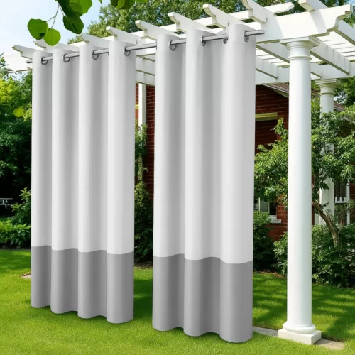 Rideau extérieur imperméable pour tonnelle – Protège du vent et de la pluie – Ambiance cosy en terrasse