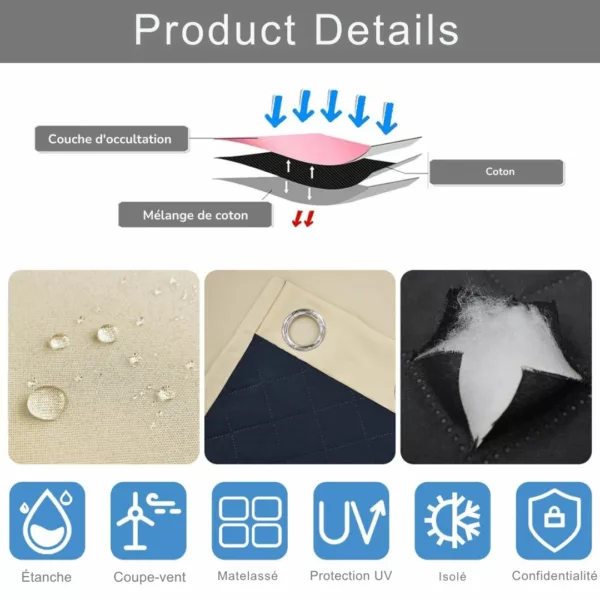 Rideau extérieur occultant pour pergola – Protection solaire, intimité totale et confort en terrasse