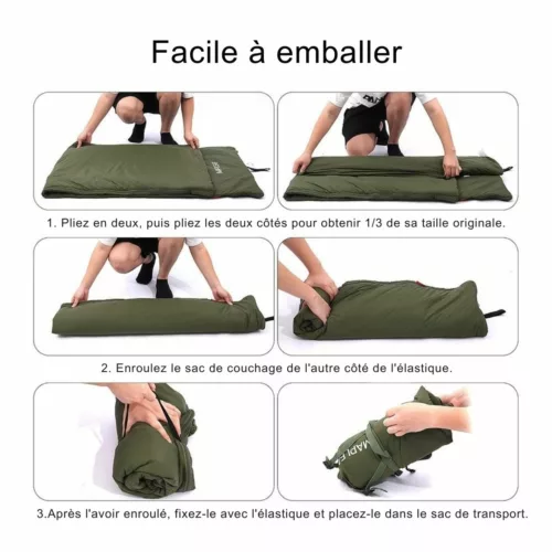 Sac de couchage compressible randonnée été – Ultra léger et compact pour nuits confortables en pleine nature