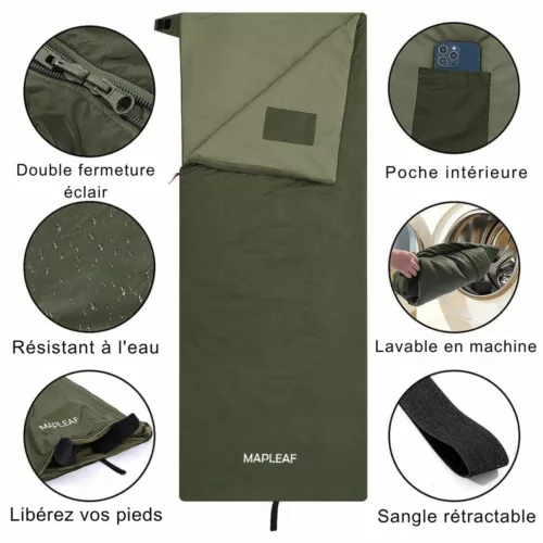 Sac de couchage compressible randonnée été – Ultra léger et compact pour nuits confortables en pleine nature