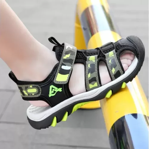 Sandales garçon été à scratch solide – Confort antidérapant pour pieds actifs – Parfaites pour les aventures d'été