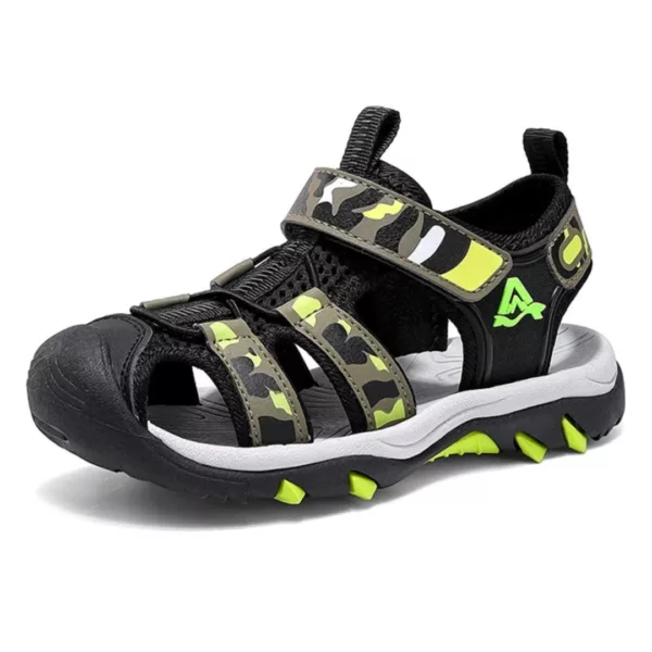 Sandales garçon été à scratch solide – Confort antidérapant pour pieds actifs – Parfaites pour les aventures d'été