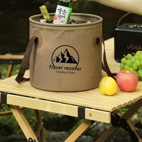 Seau pliable étanche pour camping – Gain de place ultra-pratique pour randonnées, voyages et pêche