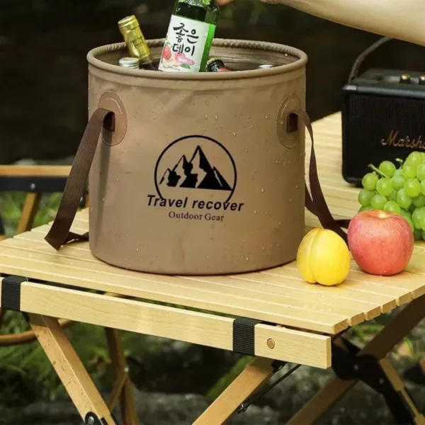 Seau pliable étanche pour camping – Gain de place ultra-pratique pour randonnées, voyages et pêche