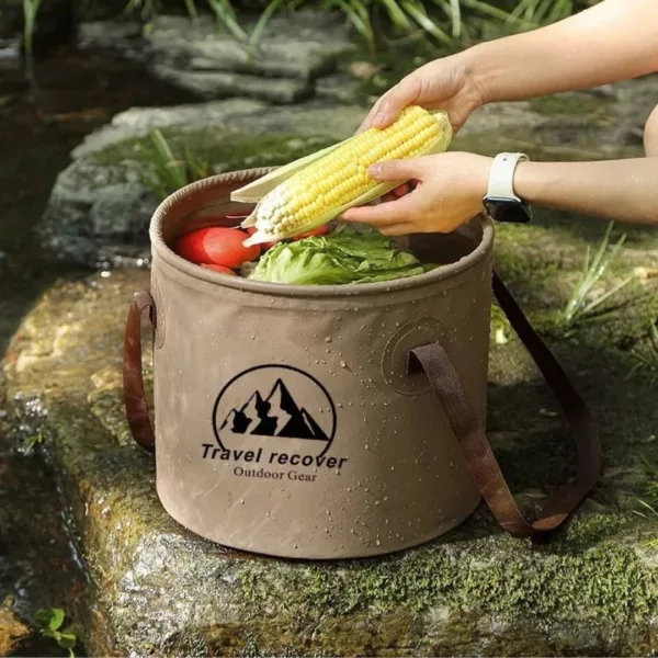 Seau pliable étanche pour camping – Gain de place ultra-pratique pour randonnées, voyages et pêche