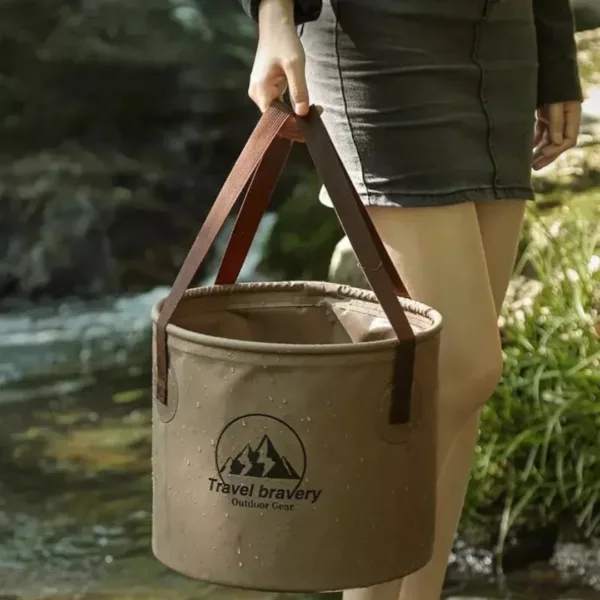Seau pliable étanche pour camping – Gain de place ultra-pratique pour randonnées, voyages et pêche