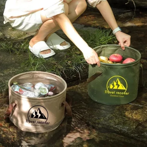 Seau pliable étanche pour camping – Gain de place ultra-pratique pour randonnées, voyages et pêche