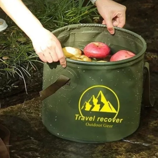 Seau pliable étanche pour camping – Gain de place ultra-pratique pour randonnées, voyages et pêche