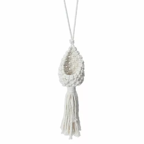 Suspension extérieure en macramé naturel – Ambiance bohème chic pour jardin ou terrasse – Fait main et résistant