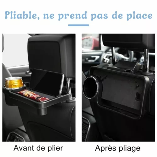 Tablette pliable pour tablette repas train avion – Support compact et stable pour manger ou travailler en voyage