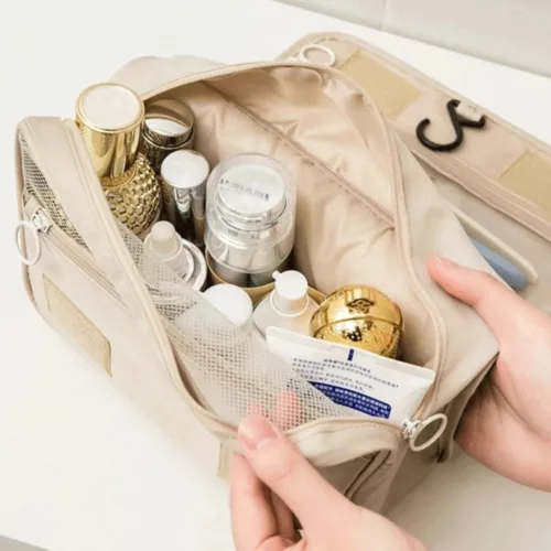 Trousse de toilette suspendue voyage imperméable – Gain de place et accessoires secs en toutes circonstances