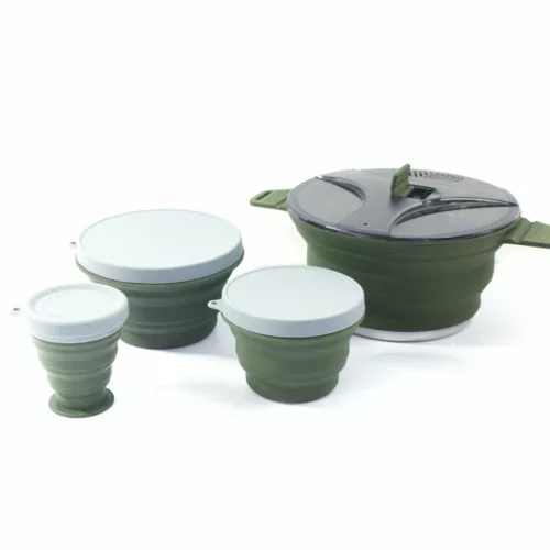 Ustensiles pliables silicone pour bivouac – légers, compacts et résistants pour cuisiner partout facilement
