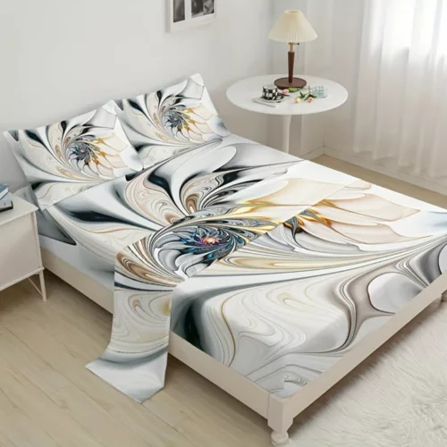 Parure de lit design floral abstrait
