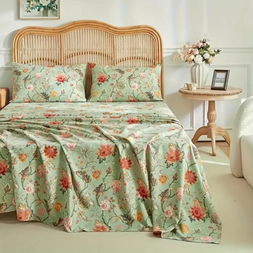 Parure de lit fleurs vintage élégantes