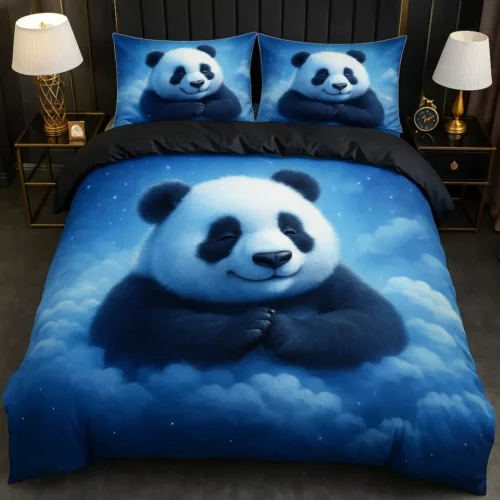 Parure de lit panda nuages féeriques