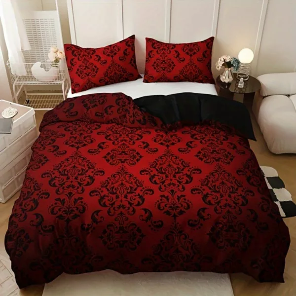 Parure de lit rouge baroque glamour – Image 4