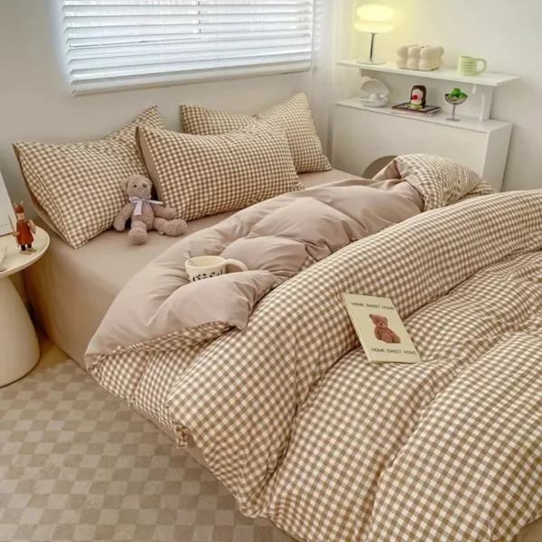 Parure de lit vichy cosy chic – Image 3