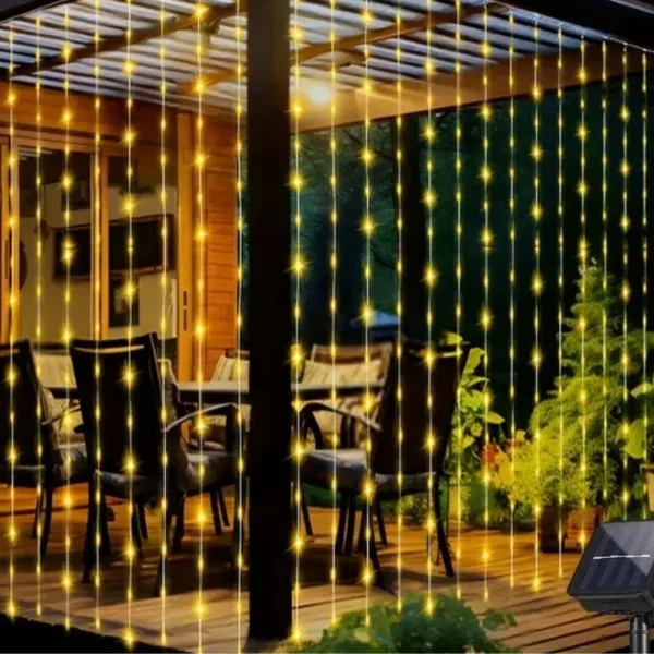 Rideau led extérieur sans fil pour terrasse