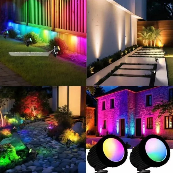 Spot solaire multicolore pour allée de jardin – Image 6