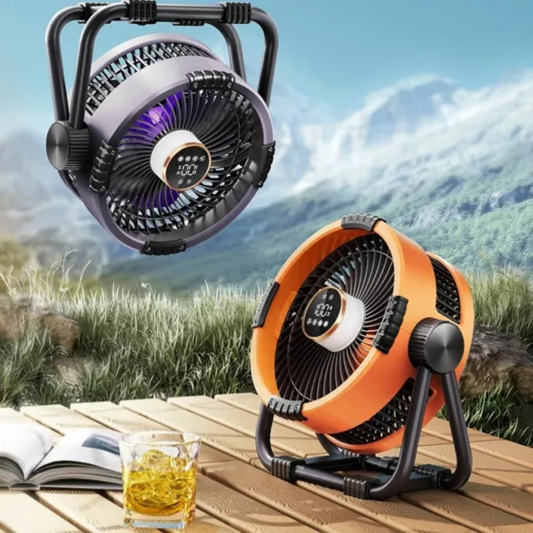 Ventilateur led lumineux portatif pour jardin fête – Image 9