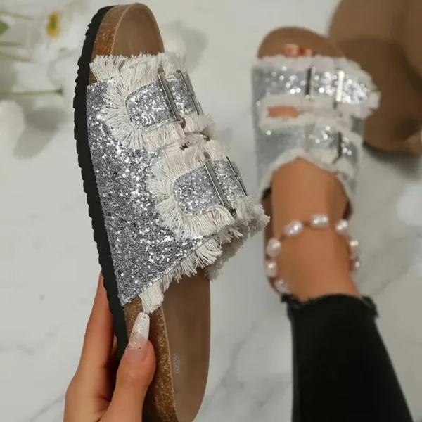 Mules femme paillettes tendance été – Image 12
