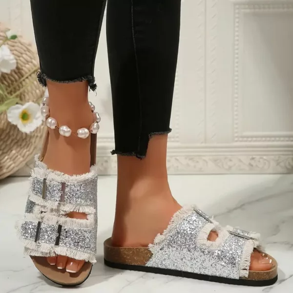 Mules femme paillettes tendance été – Image 11
