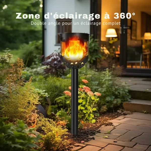 Lampe solaire torche flamme dansante extérieure – Image 2