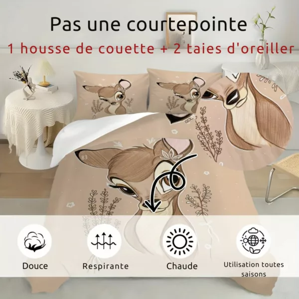 Parure de lit Bambi douceur florale – Image 3
