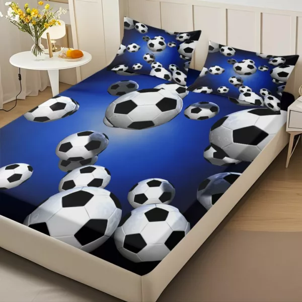 Parure de lit ballons de foot 3D – Image 2