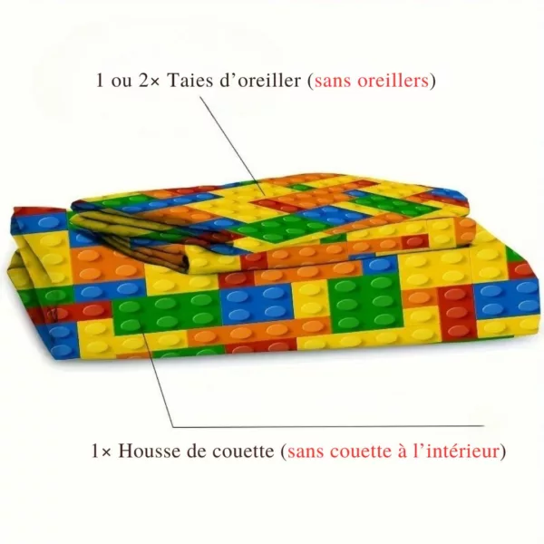 Parure de lit briques de construction colorées – Image 2