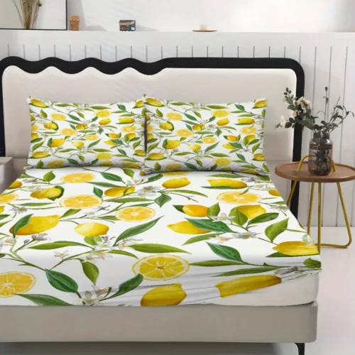 Parure de lit imprimé citron frais