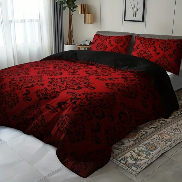 Parure de lit rouge baroque glamour – Image 3