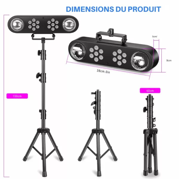 Support portatif boule disco effet lumineux – Image 2